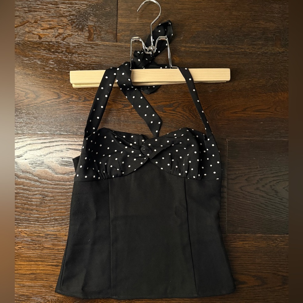 Peppermayo Polka Dot Bustier Halter Top